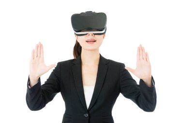 Asya iş kadın denetim Vr kulaklık gözlük aygıt tarafından