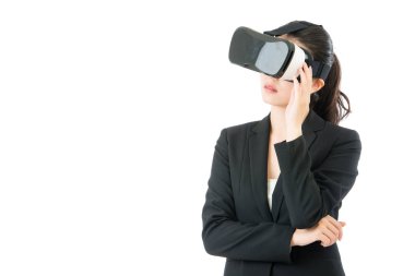 Asya iş kadın soru Vr kulaklık gözlük aygıt hakkında