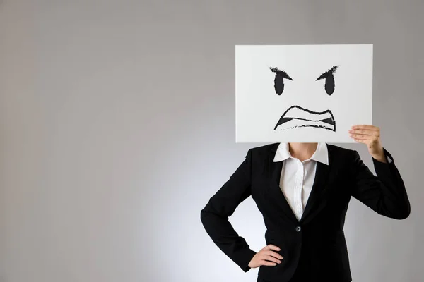 stock image mad business lady boss with angry face