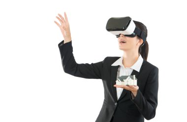 genç kadın Yöneticisi Vr kulaklık aygıtta