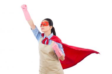 süper kahraman ev kadını uçmaya hazır çıkar