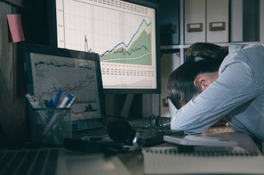 Genç Bayan muhasebe duygu yorgun 