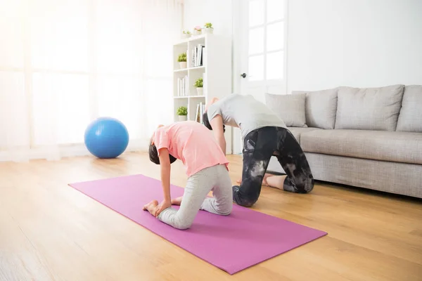 Conceito de atividades familiares de exercício de ioga — Fotografia de Stock