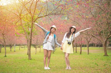 Güzellik kadın kolları keyfi Pembe çiçek açmak