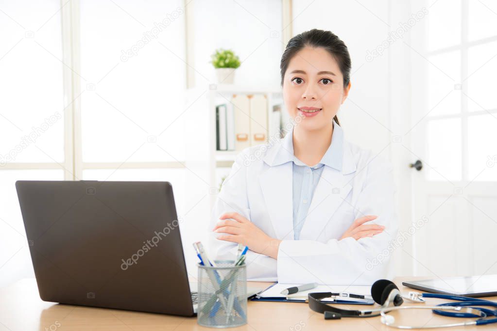 beautiful doctor working at medical office