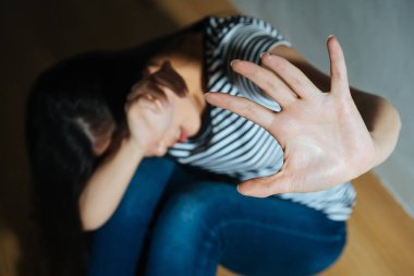 portre fotoğraf ağlayan umutsuzluk kadın üzerinde odak