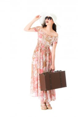 seyahat planlama düşünme gülümseyen güzel Bayan