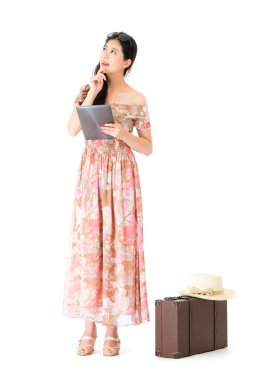 güzellik kız düşünme seyahat planı Bagaj Kılıf