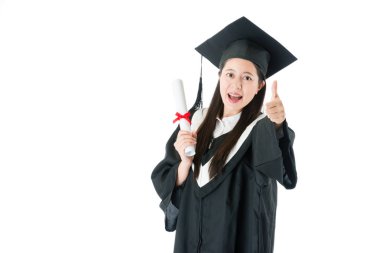 Üniversite diploması sertifika tutan mezunu
