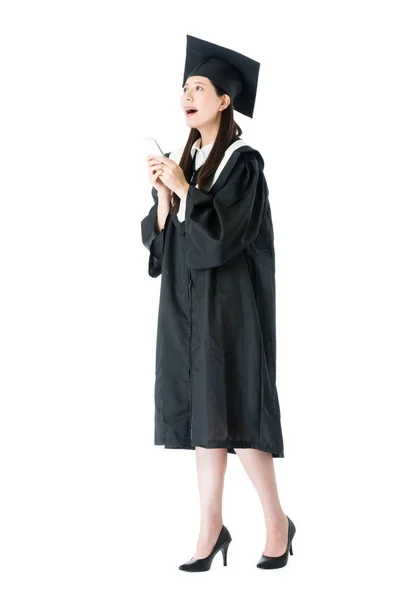Šťastné veselé ženské univerzity student absolvent — Stock fotografie