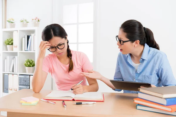 Professional young female teacher feeling angry — Stock Photo, Image