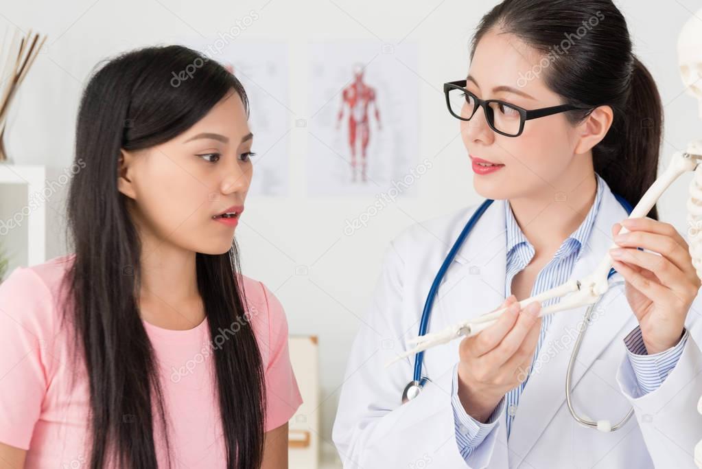 attractive beauty girl patient asking problem