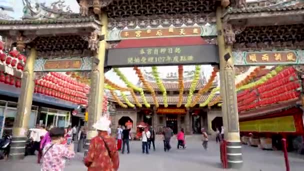Changhua Taiwan Mars 2018 Snabb Rörelse Scenen Tin Hau Templet — Stockvideo