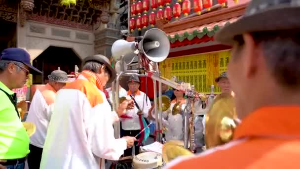 Changhua Taiwan Marzo 2018 Vista Lateral Los Ancianos Asiáticos Tocando — Vídeos de Stock