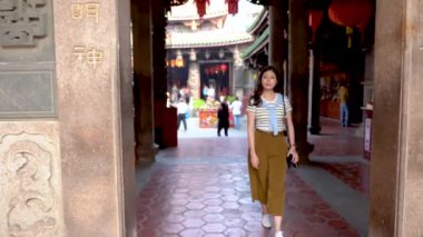 Changhua, Tayvan - Mart 26, 2018:Scene iç tapınağın.