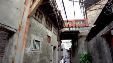 Changhua, Tayvan - 26 Mart 2018: Sahne Lukang eski sokağın.