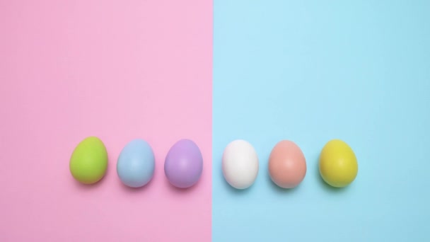 Διαδικασία Βρόχο Από Πολύχρωμα Αυγά Αναδύονται Και Εξαφανίζονται Ένα Μετά — Αρχείο Βίντεο