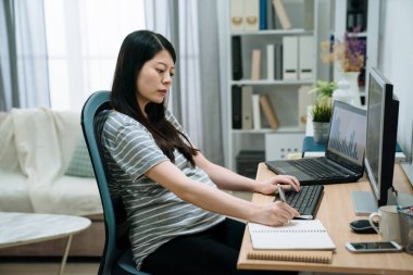 Annelik işkadını deftere yazıyor.