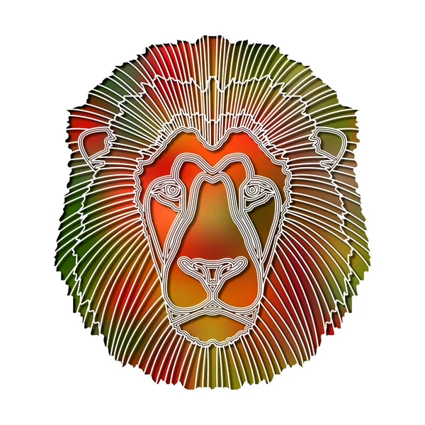 Helles, farbenfrohes Löwenporträt, Sternzeichen Leo — Stockvektor