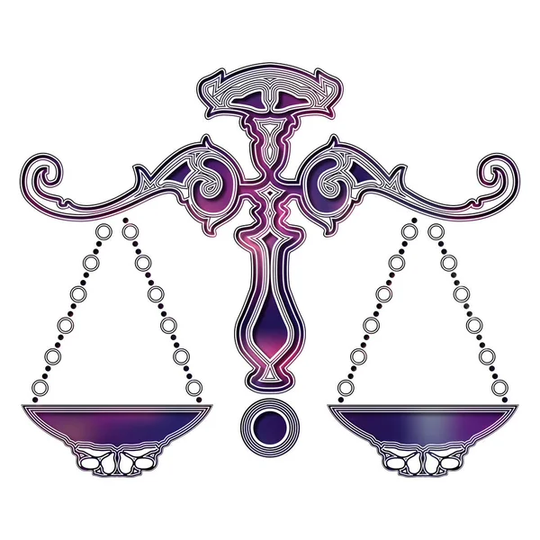 Balance lumineuse, signe du zodiaque Balance — Image vectorielle