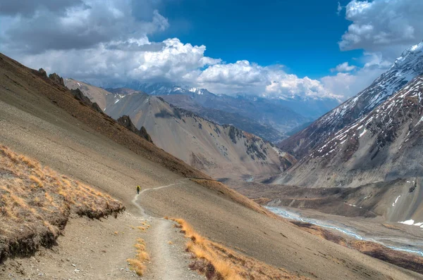 Sentiero escursionistico sulle montagne himalayane — Foto Stock