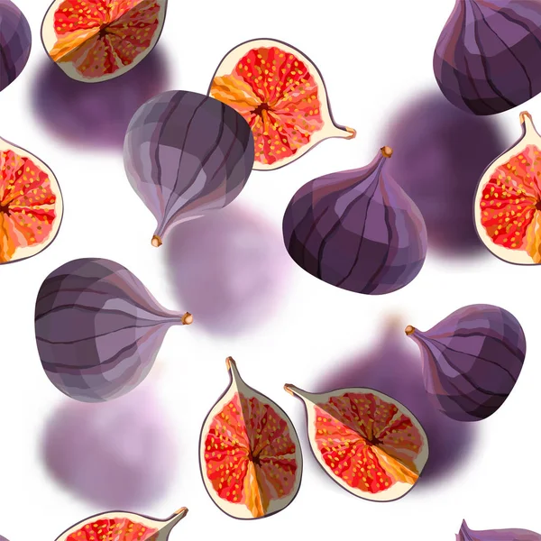 Fig fruta madura fresca no fundo branco —  Vetores de Stock