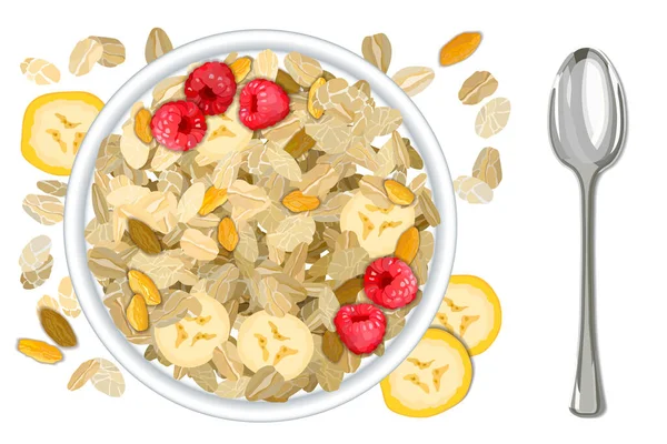 Muz arkaplan vektör illüstrasyonlu rulo yulaf