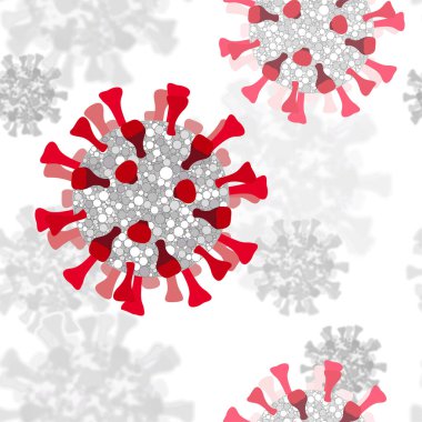 Coronavirus disease outbreak seamless vector pattern clipart