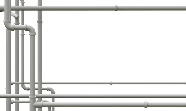 Трубы сантехники на белом фоне 3d иллюстрация — стоковое фото