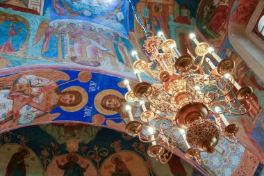 Avize ve freskleri kurtarıcı Monastery St. Euthymius, Rusya Federasyonu, Suzdal başkalaşım katedral içinde