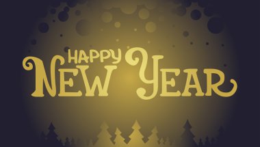 Mutlu yeni yıl arka plan basit yazı ile