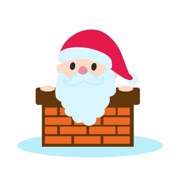 Papá Noel en la chimenea — Archivo Imágenes Vectoriales