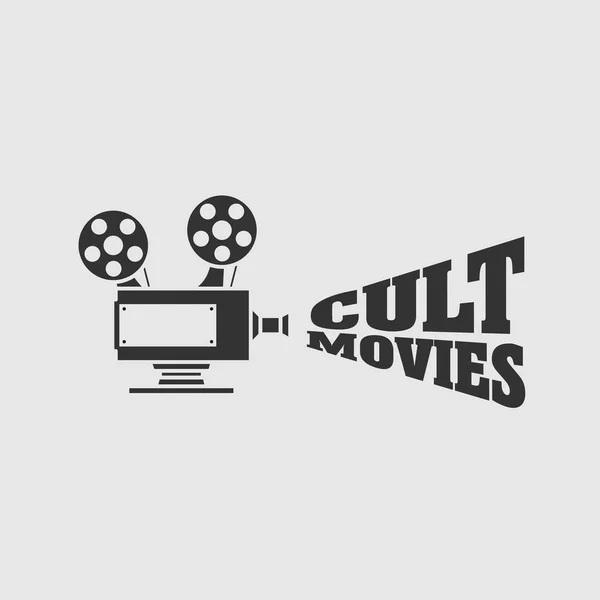 Cult movies vector logo, symbol or emblem design concept — Stock Vector