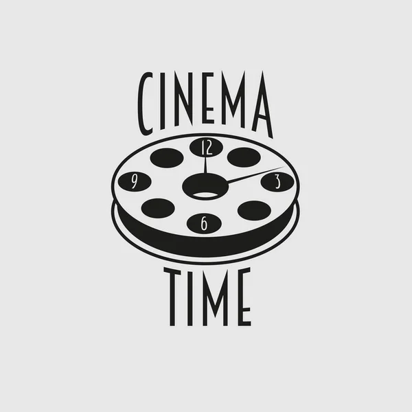 Logotipo, símbolo o emblema del vector de tiempo de cine — Vector de stock