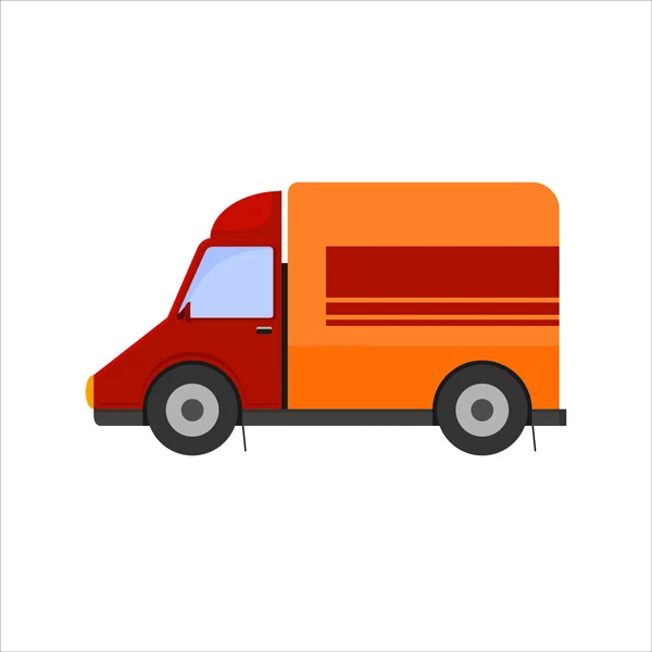 Ícone de entrega amarela mini caminhão isolado no fundo branco . — Vetor de Stock