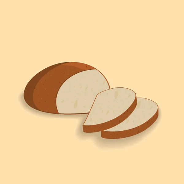 Gesneden brood op lichte gele achtergrond — Stockvector