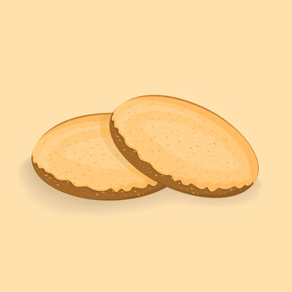 Cookie vectorillustratie. Zoet voedsel bakken pictogram. — Stockvector