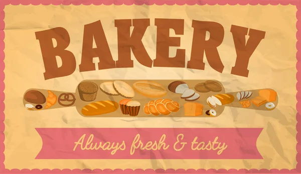 Vintage bageri affisch. vektor illustration. — Stock vektor