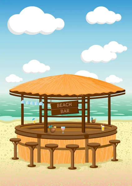 Пляжный бар на берегу моря . — стоковый вектор