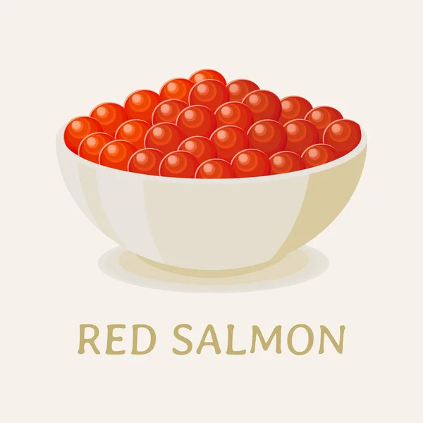 Caviar ikan salmon merah - Stok Vektor