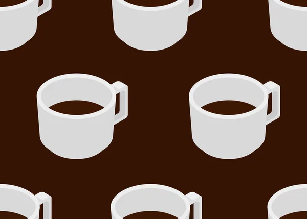 エスプレッソのシームレスなパターンを持つコーヒー カップ — ストックベクタ