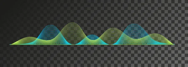 Elemento de diseño de onda sonora sobre fondo transparente — Vector de stock