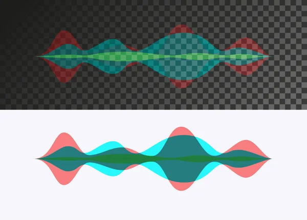Ljudvågen omm transparent och vit bakgrund — Stock vektor