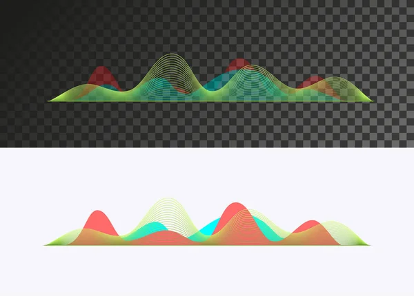 Ljudvågen på vit och transparent bakgrund — Stock vektor