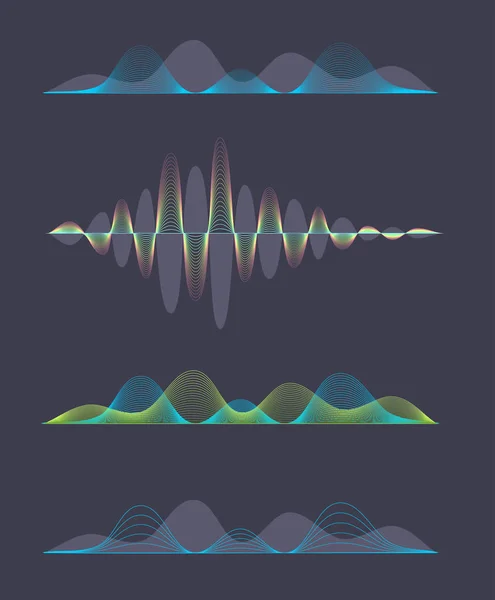 Colored sound waves design — Stock Vector