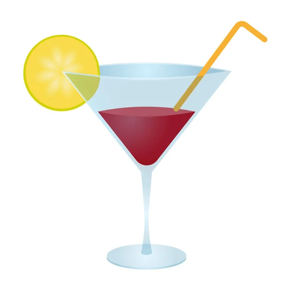 Bicchiere vettoriale di cocktail Cosmopolitan — Vettoriale Stock