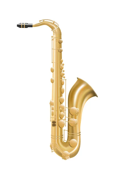 Saxofón. Instrumento musical de jazz — Vector de stock