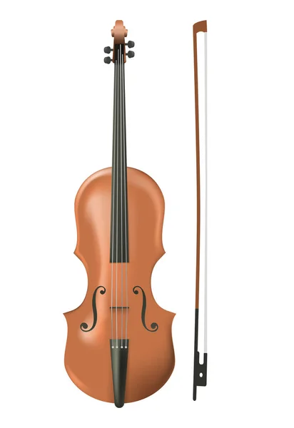 Cello op witte achtergrond. — Stockvector