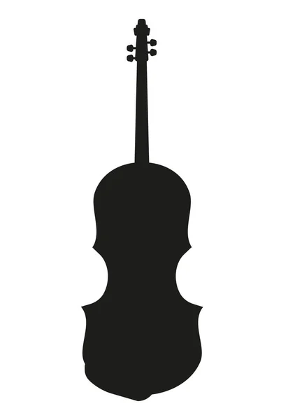 Silhouette da violino. Strumento musicale — Vettoriale Stock