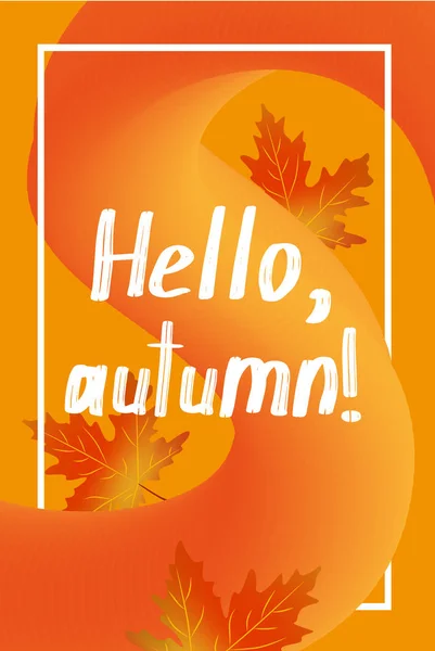 Bonjour modèle d'affiche d'automne. Peut être utilisé pour la publicité et la promotion, l'offre de saison, la carte-cadeau de conception, le prospectus ou la plaque . — Image vectorielle